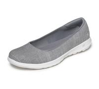 Skechers Women's Go Walk Lite-136001 Ballet Flat, Grey, 6