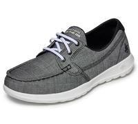 Skechers Women's Go Walk Lite-15433 Wide Boat Shoe, US, Negro y Blanco, 37 EU