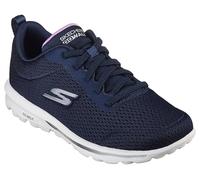 Skechers Women's GO Walk Travel-Fun Journey Sneaker, Navy/Lavender, 5