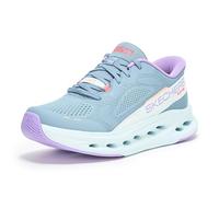 Skechers Women's MAX Cushioning Glide Step Caledonia Hands Free Slip-ins Sneaker, Slate, 6.5 Wide