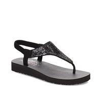 Skechers Women's Meditation-Sweet Rock Flip-Flop, Blk/blk, 37 EU