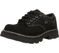 Skechers Women's Parties-Mate Oxford,Black Suede Leather,8.5 M US