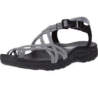 Skechers Women's Reggae-IRIE MON Sport Sandal, Black/White, 8.5