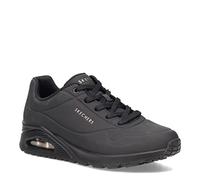 Skechers Womens Skecher Street Women's Uno - Stand on Air Sneaker, Black/Black, 5.5 Wide US