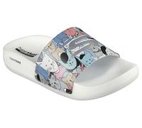 Skechers Women's Slide Sport Sandal, White/Multi, 9