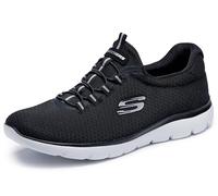 Skechers Summits, Zapatillas Mujer, Black Mesh White T, 40 EU Ancho