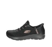Skechers Summits Classy Night, Zapatillas Mujer, Black Mesh/Black/Rose Gold Trim, 38.5 EU