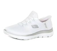 Skechers Women's Summits Diamond Dream Sneaker, Blanco y Plateado, 4.5 UK Wide