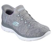 Skechers Summits Hands-Free Slip-ins - Memory Foam Insole, Heel Pillow, Vegan Materials, Zapatillas Mujer, Grey Mint, 37 EU Ancho