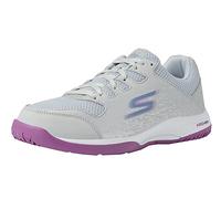 Skechers Viper Court-Zapatillas Deportivas para Interior y Exterior con Arco, Mujer, Gris y Violeta, 35 EU