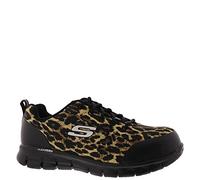 Skechers Women's Work Sure Track - Saivy Composite Toe Sneakers, Leopard, 7.5 W