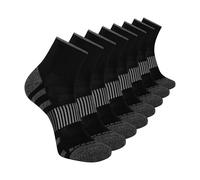 Skechers Work Collection High Quarter Crew, Extra Cushion & Mesh Ventilation Calcetines para hombre, 8 unidades, Negro, 10-13