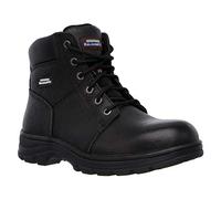 Skechers Botas para hombre Workshire – cuero negro con relieve – Talla 42.5 EU