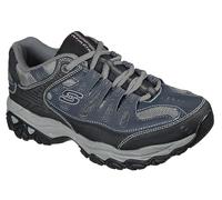 Skechers Zapatilla de Deporte Sport Afterburn de Espuma viscoelástica con Cordones, Navy, 16 4E US