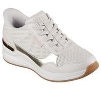 Skechers - Zapatilla Deportiva,Cordones elásticos, Suela de Goma,Sneakers con cuña,Calada para: Mujer Color: Nat Talla:39