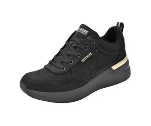 Skechers - Zapatilla Sneakers Deportiva,de Cordones,cuña 5cm,Plataforma,Suela balnca de Goma,Color Liso, para: Mujer Color: BBK Talla:39