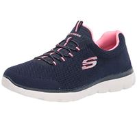Skechers - Zapatillas Athleisure para Mujer, Azul Marino/Rosa Encendido, 36 EU