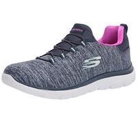 Skechers - Zapatillas Athleisure para Mujer, Azul Marino/Rosa Encendido, 39.5 EU