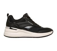 Skechers Zapatillas con Cuña Billion 2 Monroe para Mujer - Deportiva Negra con Suela Blanca y con Cordones - Air Cooled Memory Foam - Modelo 177342-BKSL - 37 EU