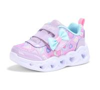 Skechers Zapatillas con luces de corazón para niñas Boogie Land Light Up, Lavender, 9 UK Child
