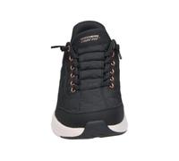 Skechers Zapatillas de Espuma Contour para niña, Color Negro y Ribete de Oro Rosa, Talla 5.5