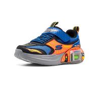 Skechers Zapatillas de Garaje para niño, Negro, Azul y Naranja, sintético/Textil/Y, Talla 2.5 UK Niño