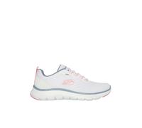 Skechers Flex Appeal 5.0, Zapatillas de Deporte Mujer, Malla Blanca Rosa Y Ribete Azul Claro, 41 EU