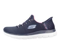 Skechers Mujer Summits Diamond Dream Zapatillas, Navy Mesh/Pink Trim, 40 EU