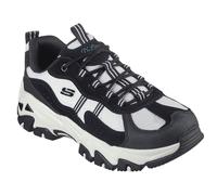 Skechers D'Lites Hiker, Zapatillas Mujer, Black Leather/Synthetic/White Trim, 36 EU