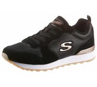 Skechers OG 85 Goldn Gurl, Zapatillas para Mujer, Black Suede Nylon Mesh Rose Gold Trim, 39 EU
