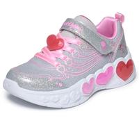 Skechers Zapatillas Deportivas de Malla Brillante con Luces de corazón Encantado para niña