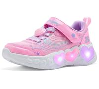 Skechers Zapatillas Deportivas de Malla Brillante con Luces de corazón Encantado para niña