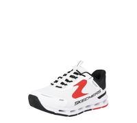 Skechers Niños Glide-Step Plus Vista-Lane Slip-In Entrenador, White Synthetic/Textile/Black & Red Trim, 27.5 EU