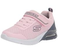 Skechers Zapatillas Deportivas Infantiles Microspec MAX-Epic Brights Azul Oscuro, Ribete de Carbón de Malla Rosa Claro, 27 EU