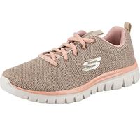 Skechers Zapatillas Deportivas Mujer Graceful-Twisted Fortune Beige, Gris y Naranja, 38 EU