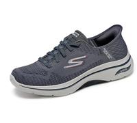 Skechers Slip-ins Manos Libres Go Walk Arch Fit 2.0 Grand Select 2, Zapatillas Hombre, Textil Carbón y Rojo, 43 EU