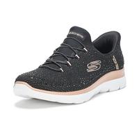 Skechers Zapatillas Deportivas para Mujer Summits-Brilliant Shine Hands Free Slip-ins, Negro Oro Rosa Bkrg, 37 EU