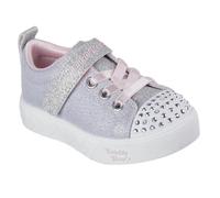 Skechers Zapatillas Deportivas para niña con diseño de corazón, Gray Textile Pink Trim, 32 EU