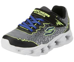 Skechers Zapatillas Deportivas para niños, Color Negro sintético/Borde Amarillo y Azul, 43 EU, Negro Sintético Amarillo Azul Borde, 27 EU