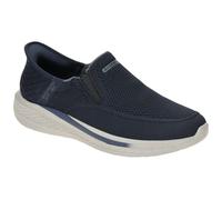 Skechers - Zapatillas Deportivas Slip-ins Relaxed Fit: Slade - Deacon Malla Textil y Materiales Veganos sin Cordones para Hombre, Color Azul Textil y sintético Hombre Color: Reubicado Talla: 41
