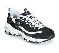 Skechers D'Lites Biggest Fan Regular, Zapatillas, Mujer, Black Trubuck/White Mesh/ Silver Trim, 39