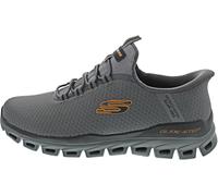 Skechers Zapatillas Glide-Step Noxus sin Cordones para Hombre, Carbón/Anaranjado, 42.5 EU