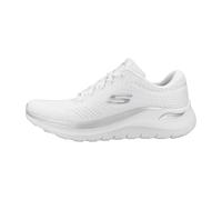 Skechers Arch Fit 2.0 Glow The Distance- Tenis para Mujer, Malla Blanca y Ribete Plateado, 36 EU