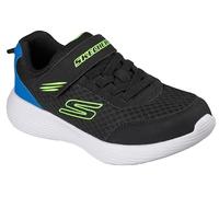 Skechers Zapatillas GO Run 400 V2 Quanta-Stride para niño, Color Negro, sintético, Textil, Borde Azul y Lima, Talla 1.5 UK Niño