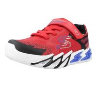 Skechers Zapatillas niño Flex Glow Bolt Color Rojo y Negro con Rayos Azules en la Suela Que se iluminan con Boton on Off Cierre de Tira adherente y Elasticos Ligeras y Muy Divertidas - 37