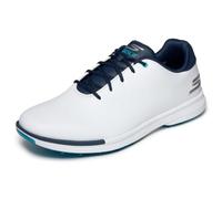 Skechers Tempo Waterproof Golf Shoes, Zapatillas Hombre, White Synthetic/Navy Trim/Blue Trim, 45 EU