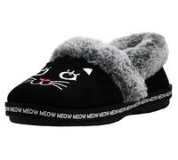 Skechers Zapatillas para mujer Too Cozy-Meow Pajamas, Cara de gatito negro, 37.5 EU