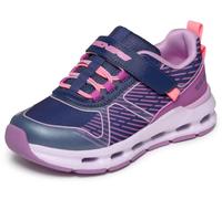 Skechers Zapatillas para niña Glide-Step + Sprint Lines, Color Azul Marino sintético/Ribete múltiple, Talla 11 UK Niño