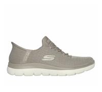 Skechers Tenis Summits Quick Getaway Mujer Malla gris topo ribete dorado 40 EU