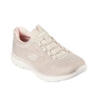 Skechers Mujer Summits Fun Flare Zapatillas, Taupe Mesh/Light Pink Trim, 40 EU